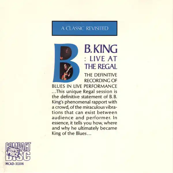 B.B. KING Live At The Regal CD, new/sealed Deal