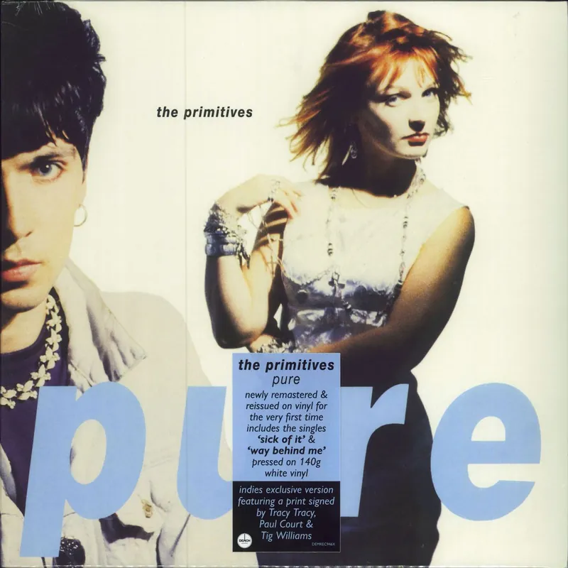 Flash Sale The Primitives Pure - White vinyl & Signed Print UK Vinyl LP