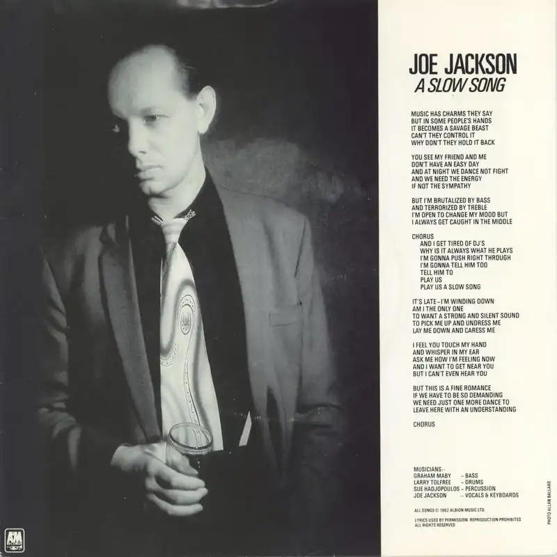 Joe Jackson A SLOW SONG UK Promo 7" vinyl Popular