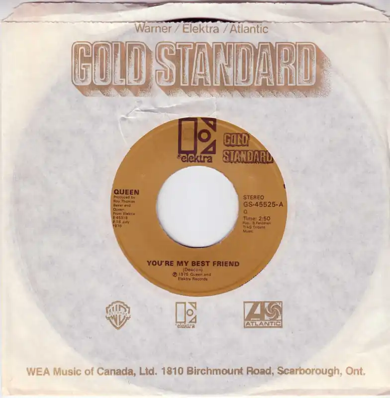 Best Price Queen You're My Best Friend - Tan Label Canadian 7" vinyl