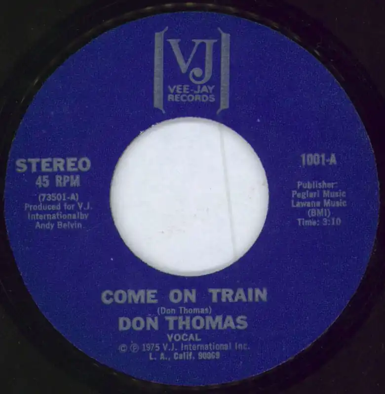 Don Thomas Come On Train US 7" vinyl Budget