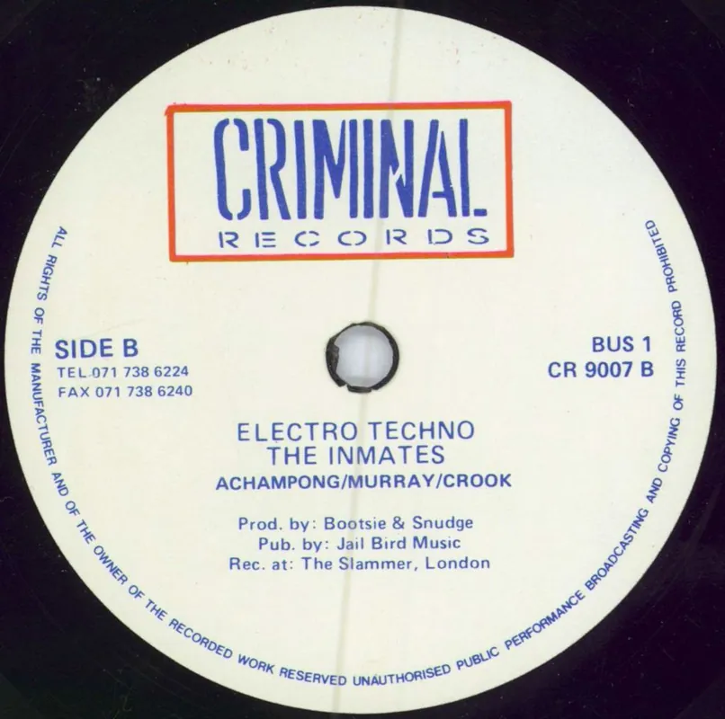 Top Pick The Inmates (Techno) Electro Techno UK 7" vinyl