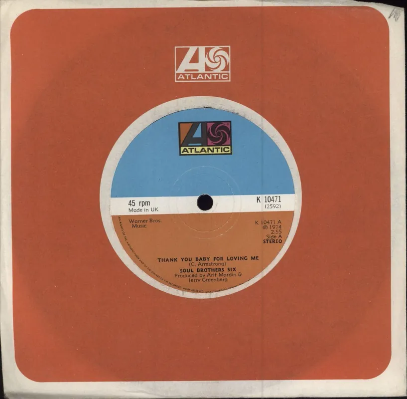 Weekend Sale Soul Brothers Six Thank You Baby For Loving Me UK 7" vinyl