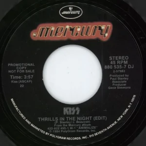 Special Discount Kiss Thrills In The Night US Promo 7" vinyl