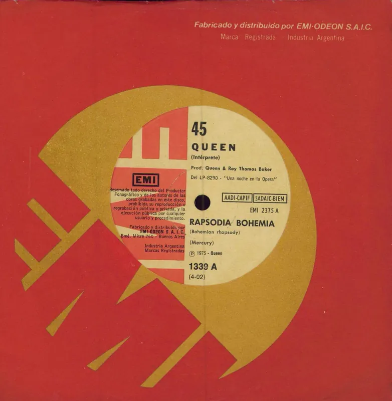 Queen Rapsodia Bohemia Argentinean 7" vinyl Worldwide Shipping