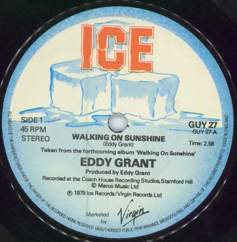 New Release Eddy Grant Walking On Sunshine UK 7" vinyl