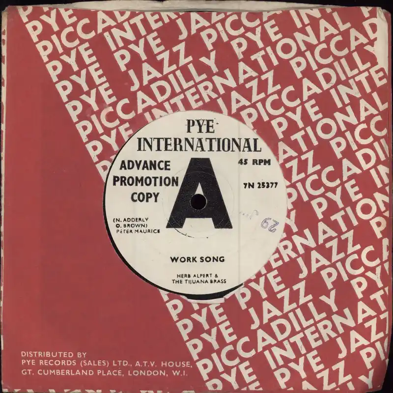 Crafted Herb Alpert The Work Song - A Label UK Promo 7" vinyl