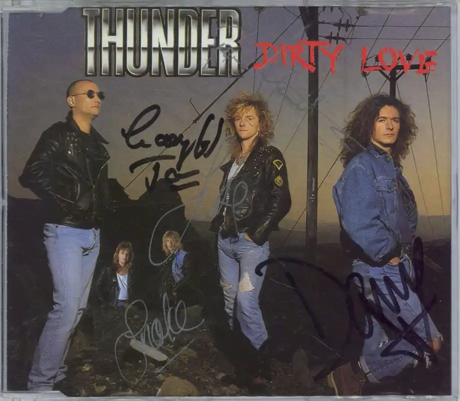 Thunder Dirty Love - Autographed UK CD single Best Price