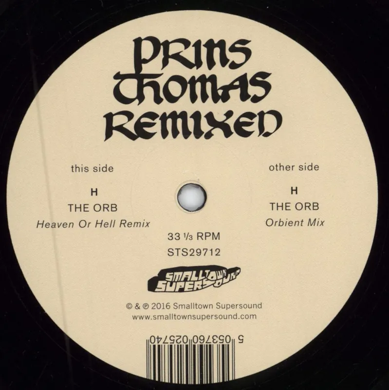 The Orb Prins Thomas Remixed - H (The Orb Mix) UK 12" vinyl Latest