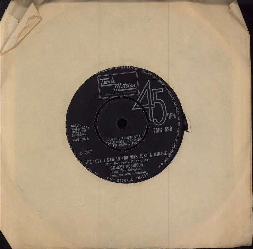 Free Shipping Smokey Robinson The Love I Saw In You Was Just A Mirage US 7" vinyl
