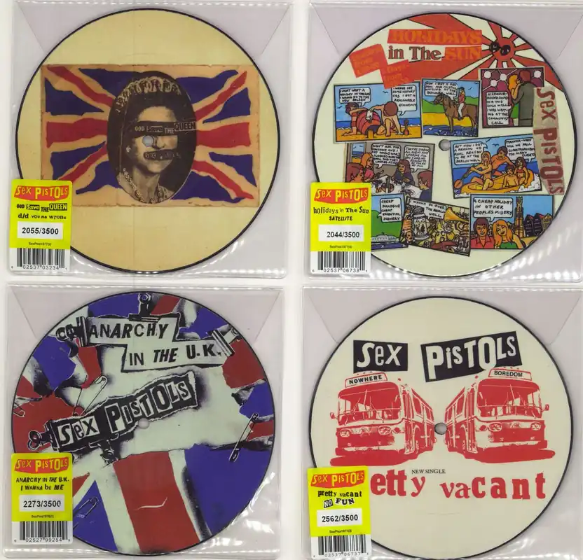 Sex Pistols Set of Four 7" Picture Discs UK 7" picture disc Trusted Brand