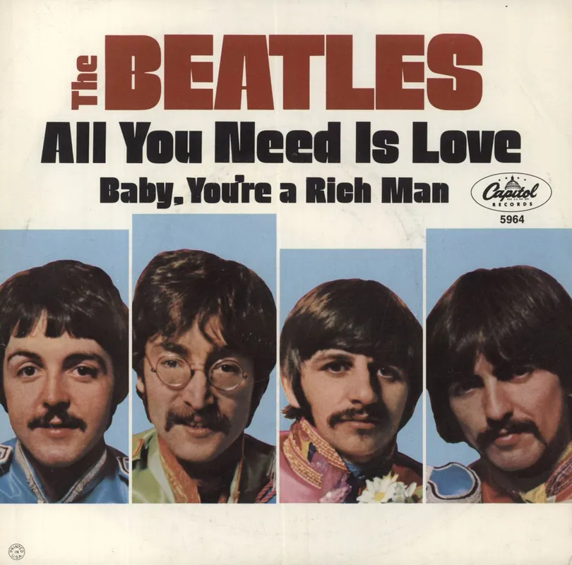 The Beatles All You Need Is Love - P/S US 7" vinyl Trending
