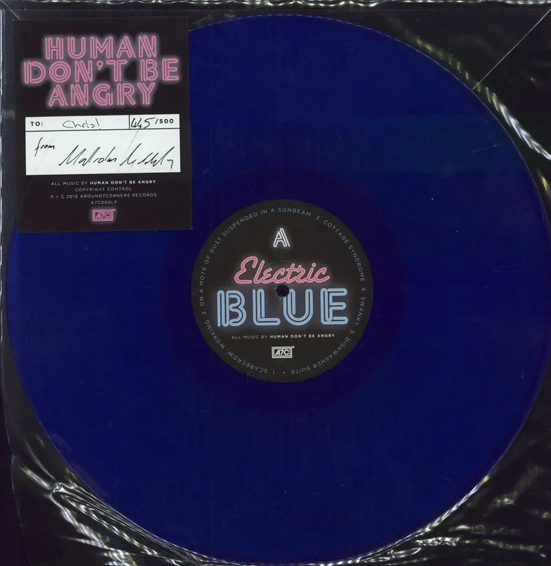Human Don't Be Angry Electric Blue - Blue vinyl - Autographed UK Promo Vinyl LP Secure Checkout
