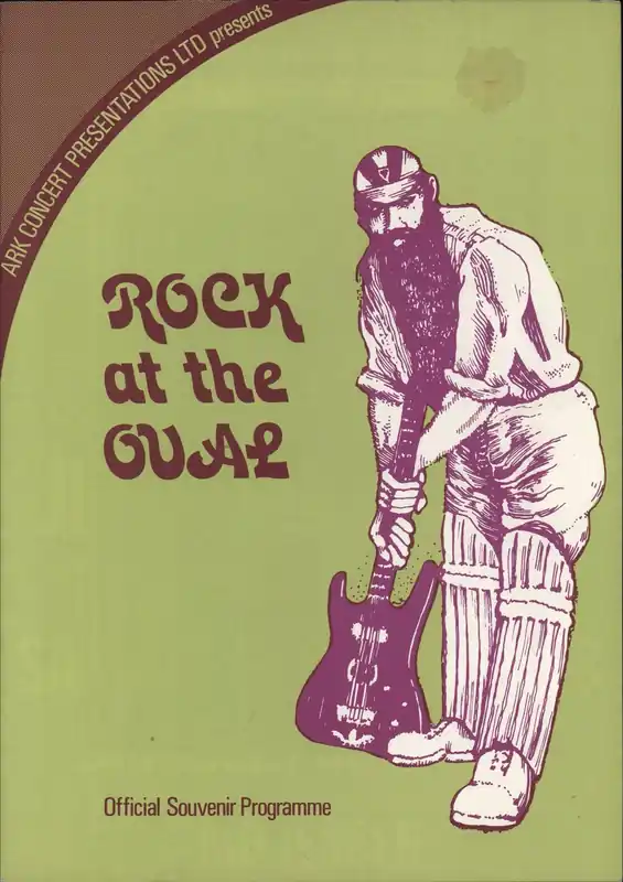 Professional Grade Frank Zappa Rock At The Oval UK Tour programme