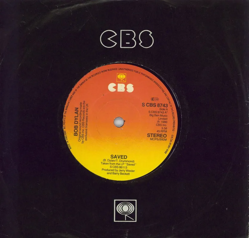 Top Rated Bob Dylan Saved UK 7" vinyl