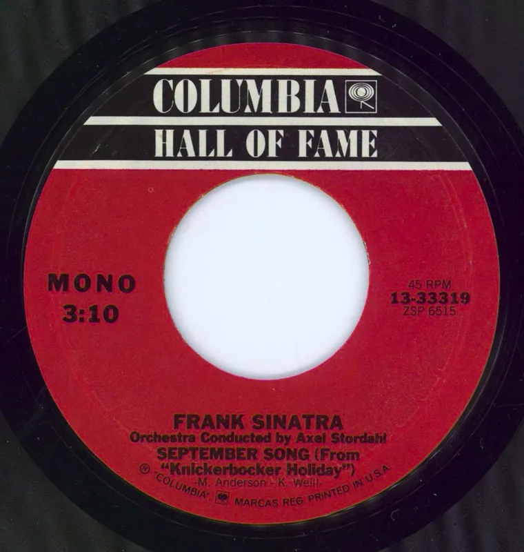 Frank Sinatra September Song US 7" vinyl Save Now