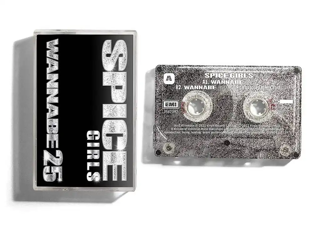 Spice Girls Wannabe 25 - 25th Anniversary - Glitter Effect - Sealed UK Cassette single Genuine