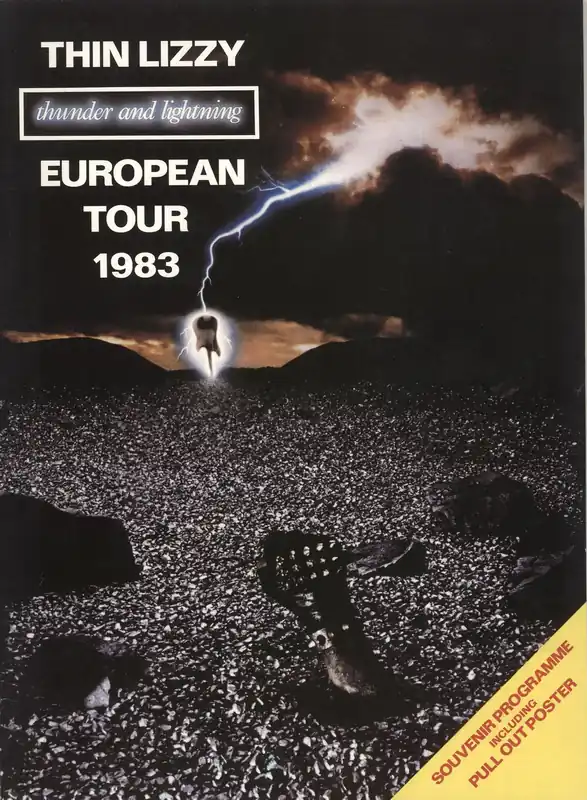 Free Delivery Thin Lizzy Thunder And Lightning + Poster - Autographed UK Tour programme