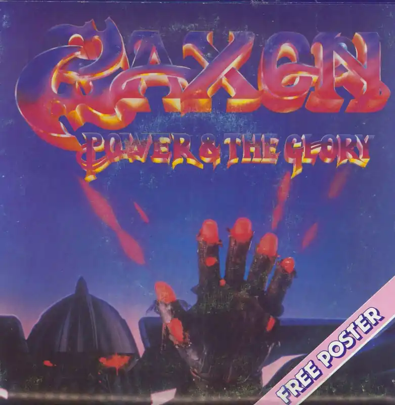 Same Day Shipping Saxon Power And The Glory - Poster Sleeve - Autographed UK 7" vinyl