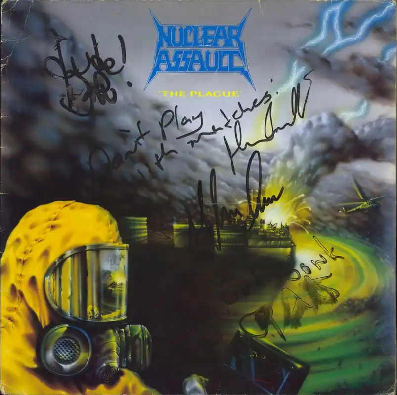 Nuclear Assault The Plague EP - Autographed UK 12" vinyl Direct From Factory