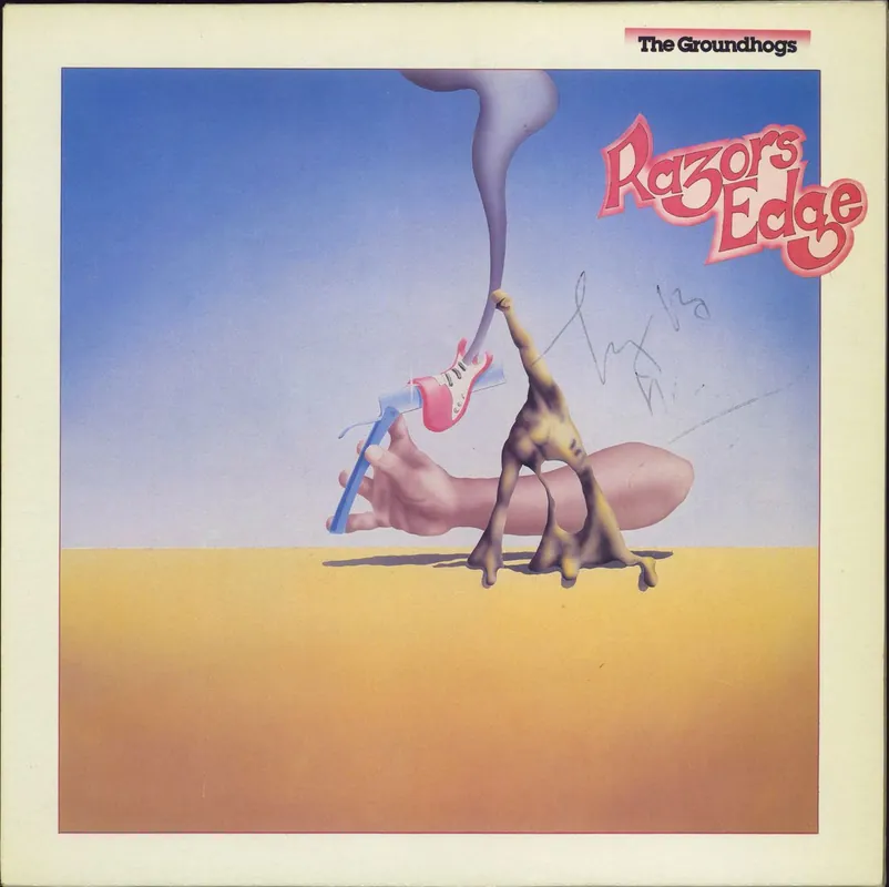The Groundhogs Razors Edge - Autographed UK Vinyl LP Professional Grade