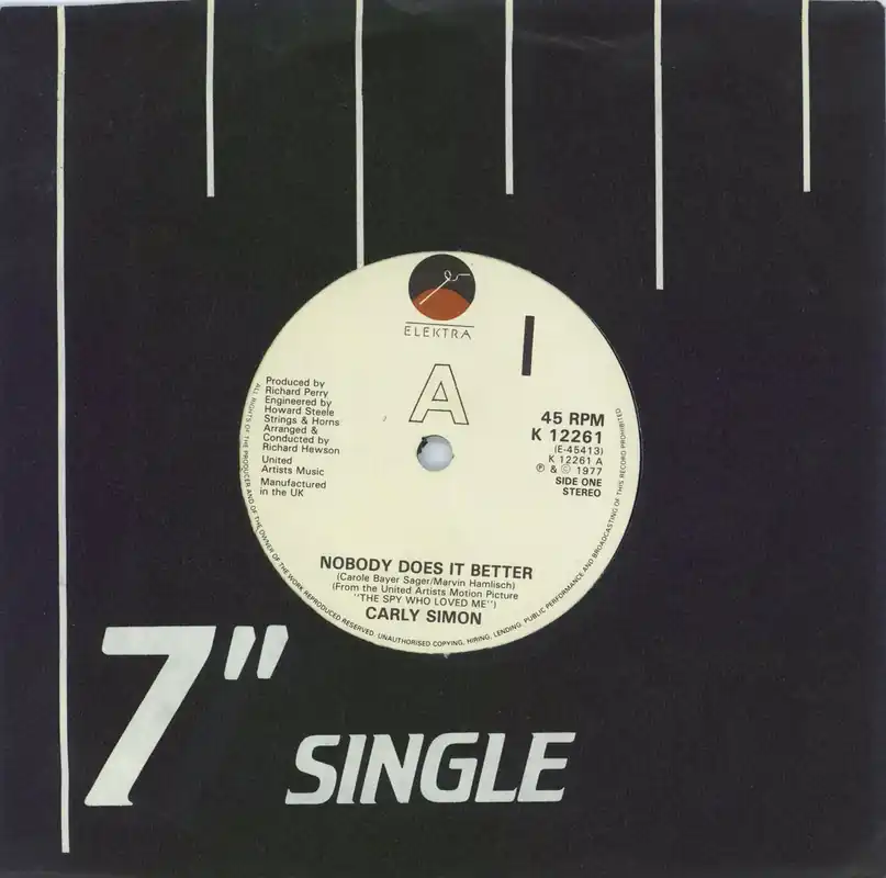 Carly Simon Nobody Does It Better UK 7" vinyl Mega Sale