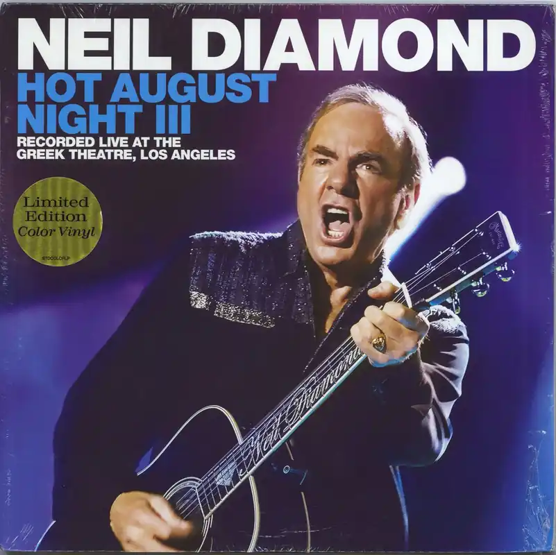 Price Drop Neil Diamond Hot August Night III - Blue Vinyl UK 2-LP vinyl set