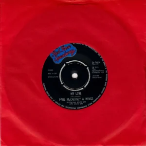 Limited Offer Paul McCartney and Wings My Love - 2nd + Red Apple Sleeve UK 7" vinyl