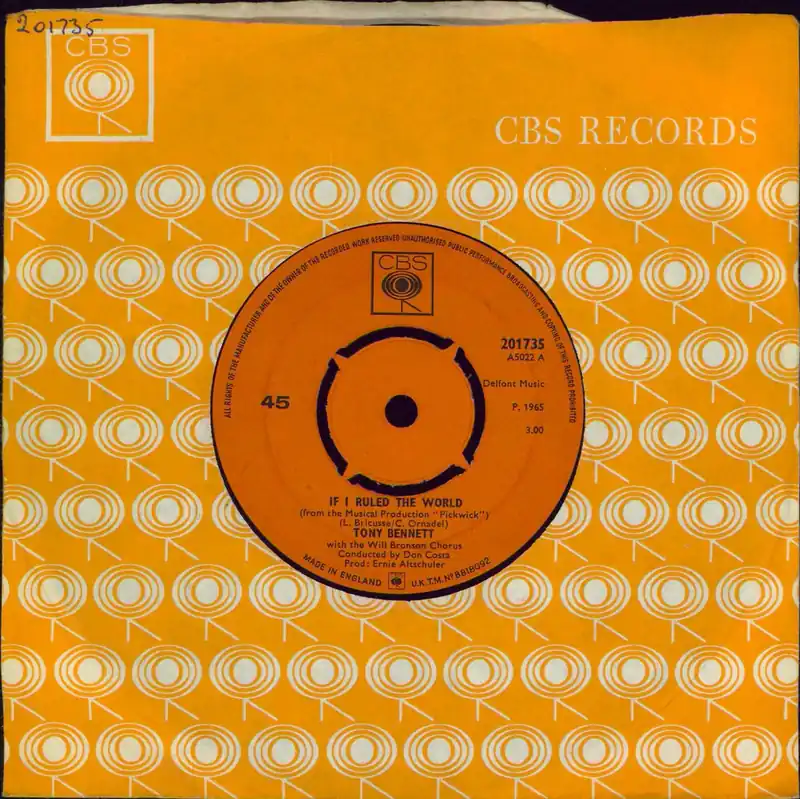 Tony Bennett If I Ruled The World UK 7" vinyl Exclusive Offer