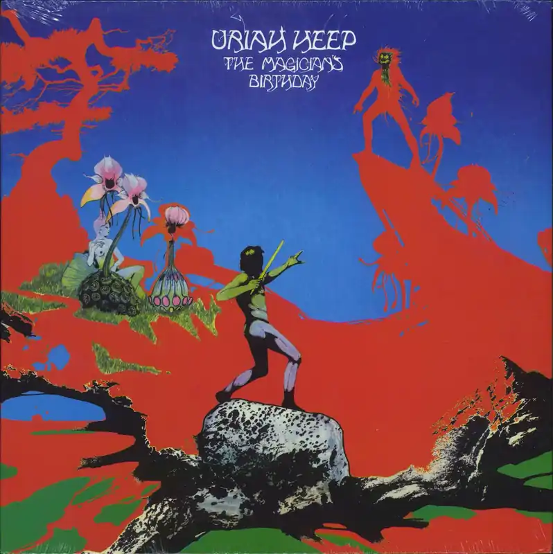 Uriah Heep The Magician's Birthday - Blue Marbled Vinyl US Vinyl LP Money Back Guarantee