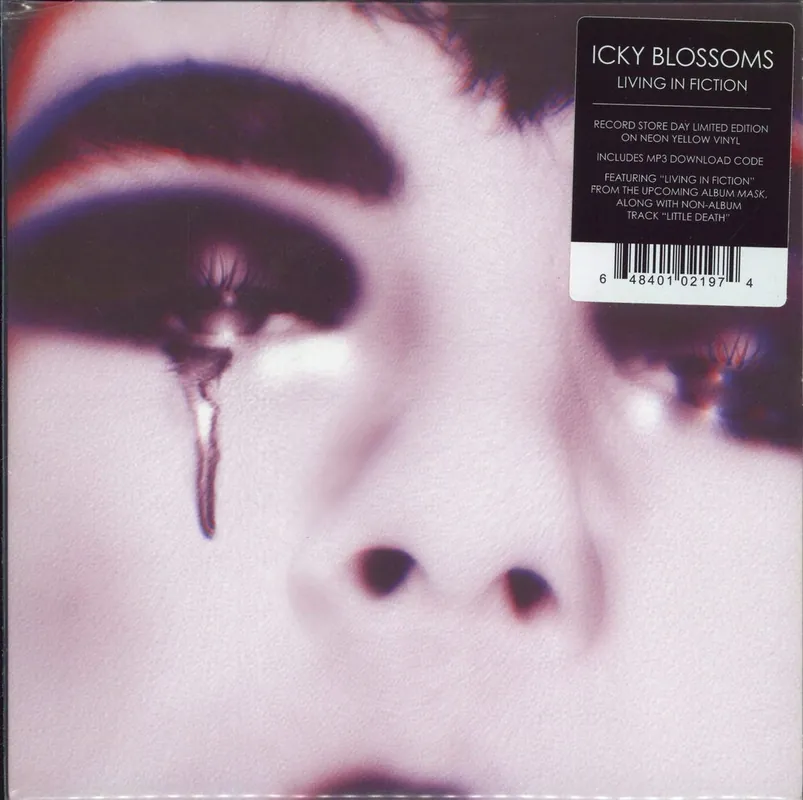 Budget Icky Blossoms Living In Fiction - RSD15 - Neon Yellow Vinyl US 7" vinyl