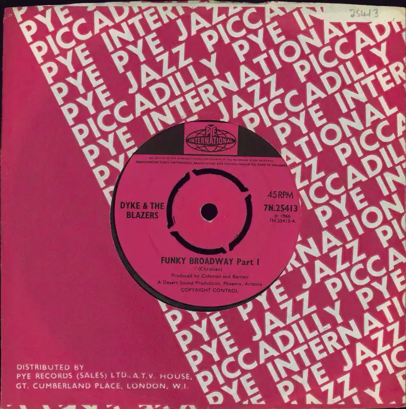 Weekend Sale Dyke & The Blazers Funky Broadway UK 7" vinyl