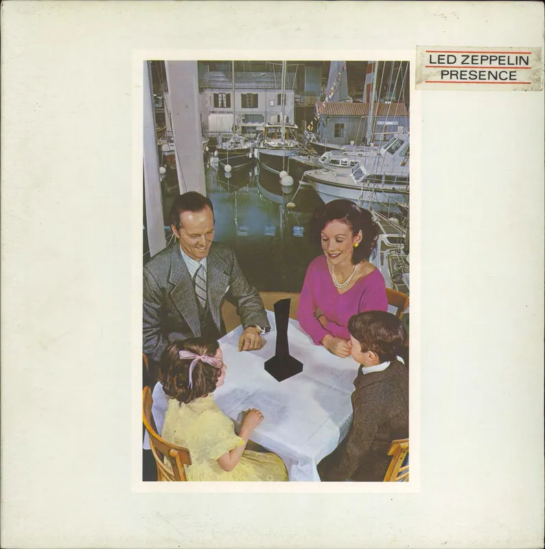 While Supplies Last Led Zeppelin Presence - 1½ - Title Stickered Sleeve UK Vinyl LP