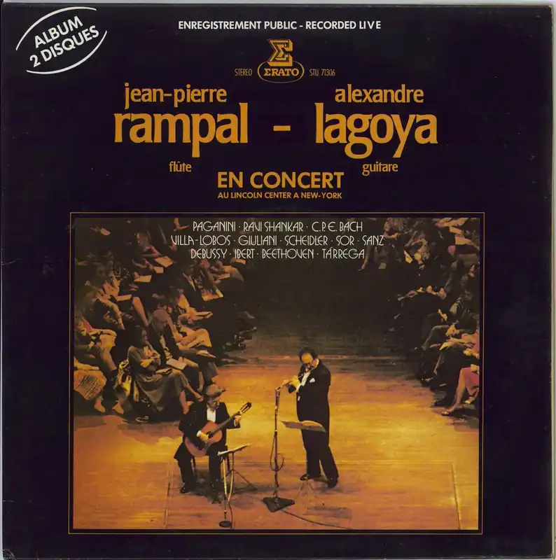 Jean-Pierre Rampal & Alexandre Lagoya En Concert French 2-LP vinyl set High Quality