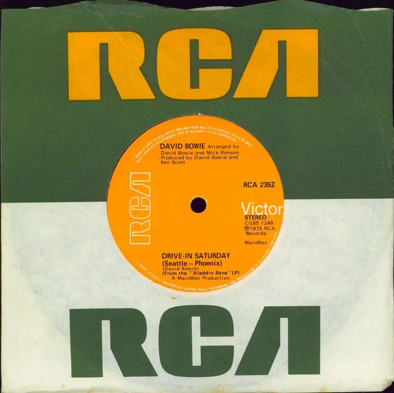 David Bowie Drive In Saturday - Solid - Label variant UK 7" vinyl Final Sale