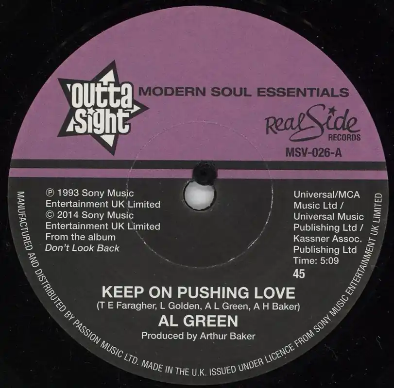 Genuine Al Green Keep On Pushing Love UK 7" vinyl