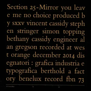 New Arrival Section 25 Mirror - RSD15 UK 7" vinyl