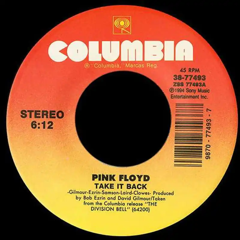 Pink Floyd Take It Back US 7" vinyl Low Price