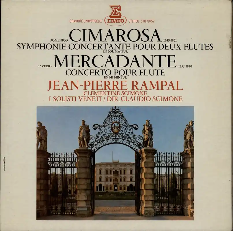 Limited Time Jean-Pierre Rampal Domenico Cimarosa: Symphonie Concertante Pour Deux Flutes / Saverio Mercadante: Concerto Pour Flute French Vinyl LP