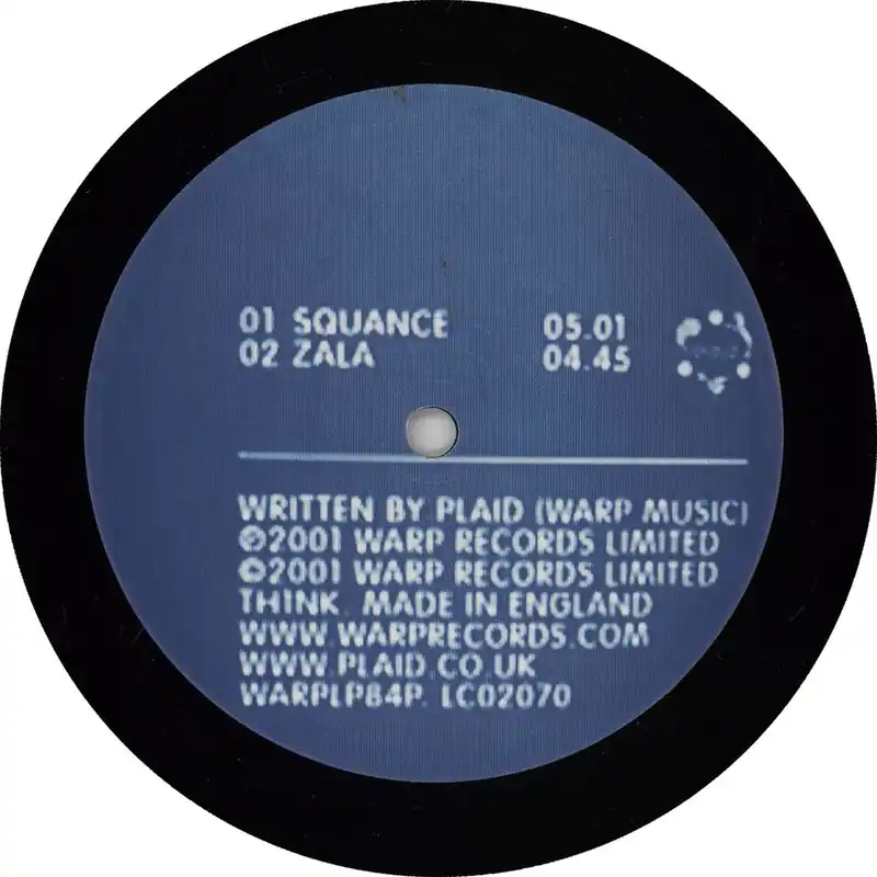 Same Day Shipping Plaid Squance / Zala UK Promo 12" vinyl