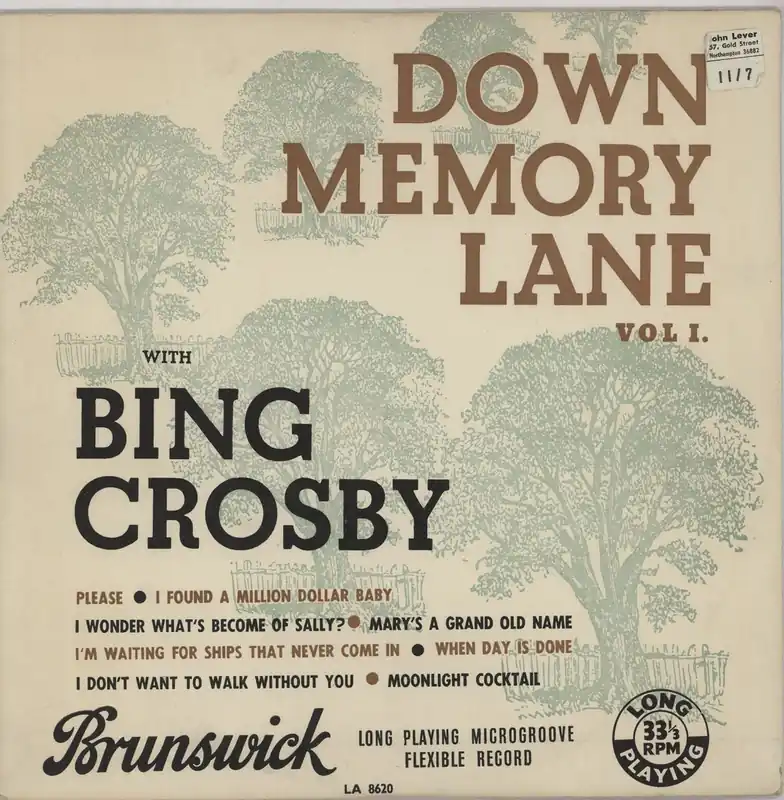 Budget Bing Crosby Down Memory Lane UK 10" vinyl