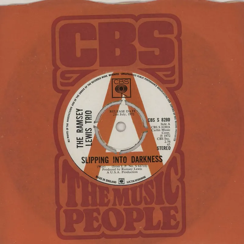Professional Grade Ramsey Lewis Slipping Into Darkness - 'A' label UK Promo 7" vinyl