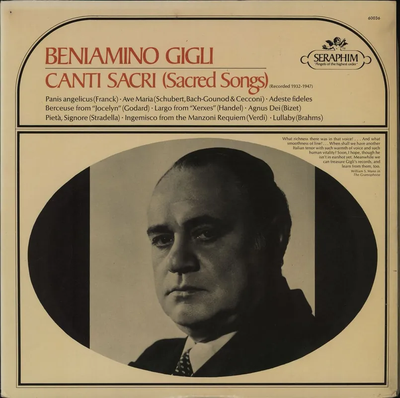 Holiday Sale Beniamino Gigli Canti Sacri (Sacred Songs) US Vinyl LP