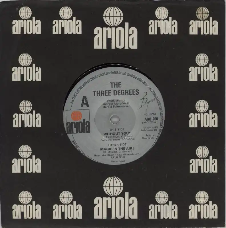 High Quality The Three Degrees Without You UK 7" vinyl