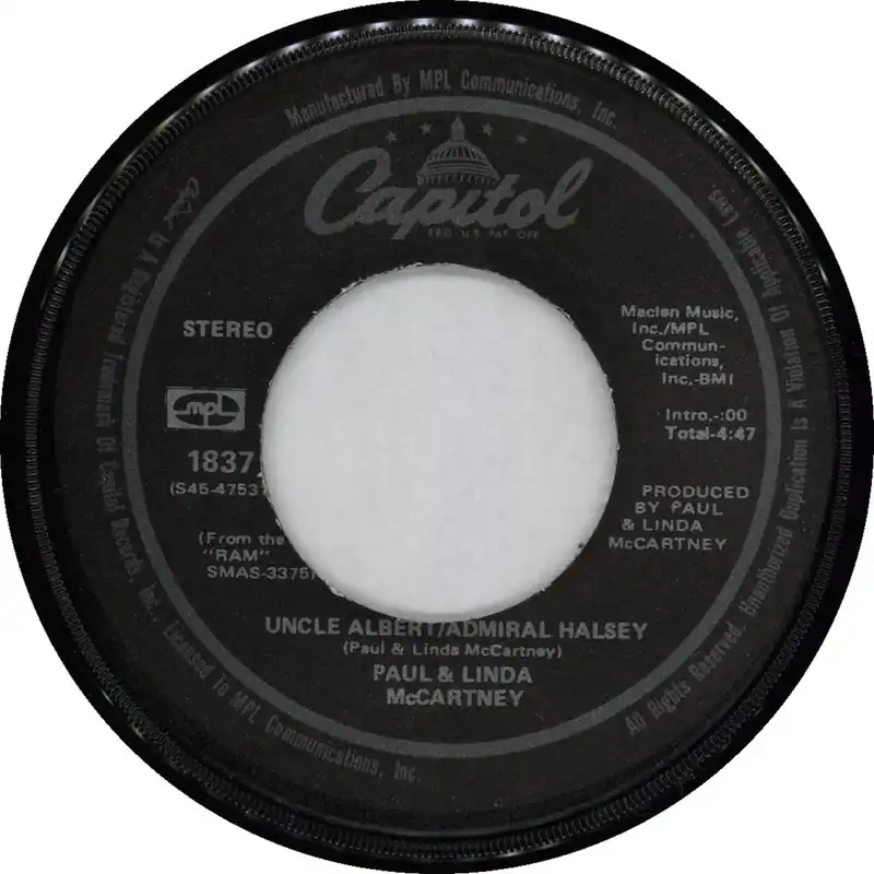 Paul McCartney and Wings Uncle Albert / Admiral Halsey US 7" vinyl Free Returns