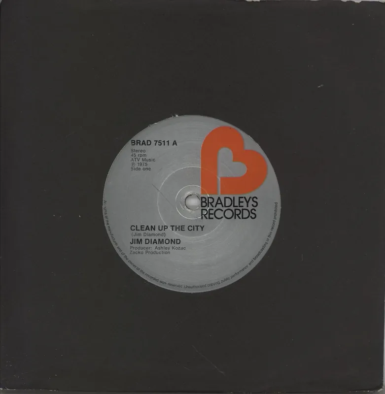 Handmade Jim Diamond Clean Up The City UK 7" vinyl