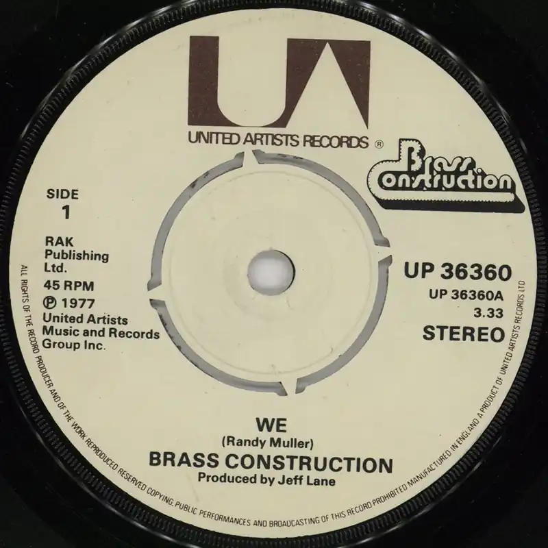 Brass Construction We UK 7" vinyl Factory Price