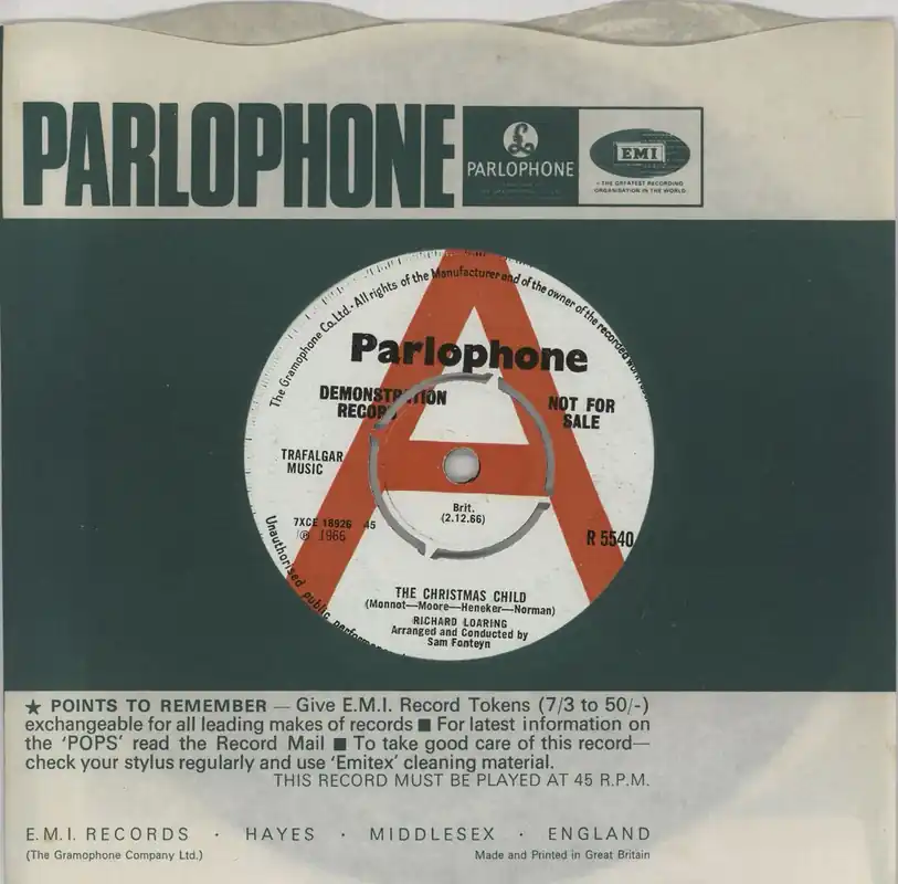 Big Sale Richard Loaring The Christmas Child - A Label UK Promo 7" vinyl