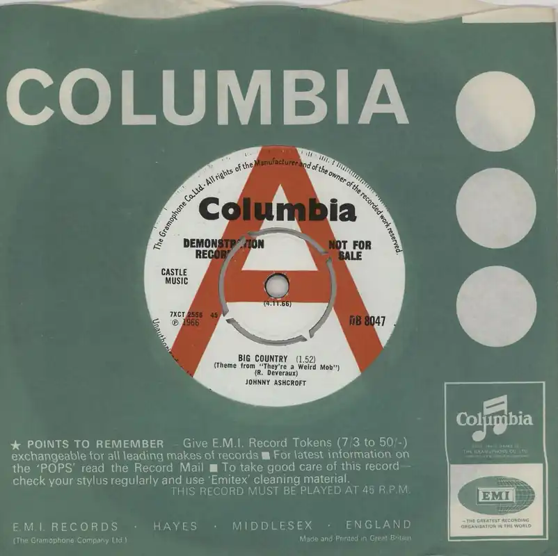 Original Soundtrack Big Country/ They're A Weird Mob - A Label UK Promo 7" vinyl Big Sale