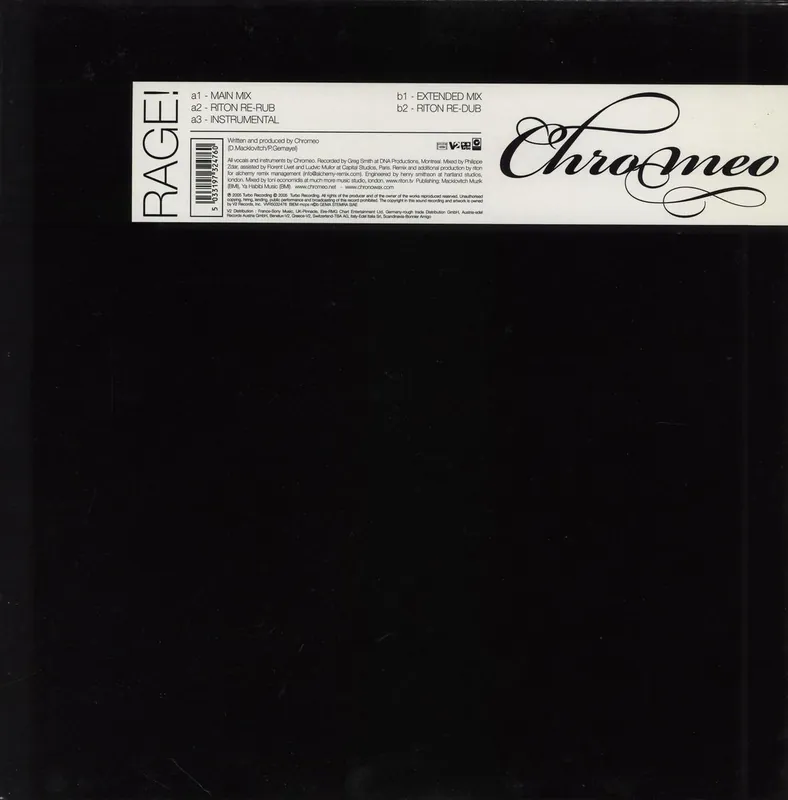 Viral Chromeo Rage! UK 12" vinyl
